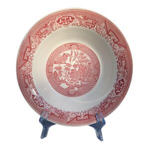Royal China (USA) Pink Willow Ware 9.5" Salad Serving Bowl Vintage